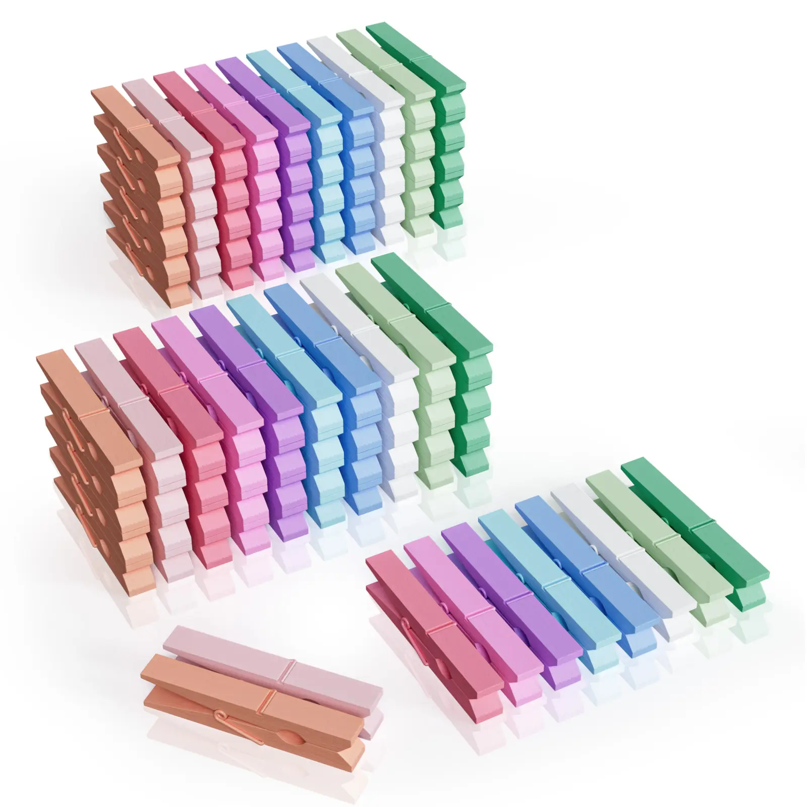 100Pcs Colored Clothespins Wooden Bulk 2.9 Inch Pastel Cheer Clothes Pins | Colorful Clips for Craft Classroom Hanging Picture Laundry Natural Wood Rust Resistant Fade‑Resistant 10 Vibrant Colors