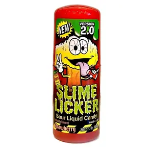 Slime Licker 2.0 New Version Sour Liquid Candy Strawberry Flavor 2 oz Ball Applicator Fun & Mess-Free Snack for Kids Teens Adults Sweet