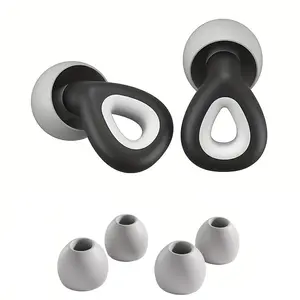 Reusable Silicone Earplugs for Sleep and Swimming, Includes Replacement Soft Tips 2 Pairs + Mute for Extra Coverage, Comfortable and Durable