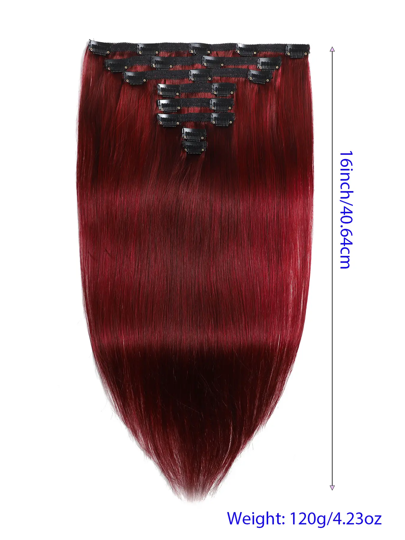 8 Pcs Clip In Hair Extensions Straight Glueless Human Hair 