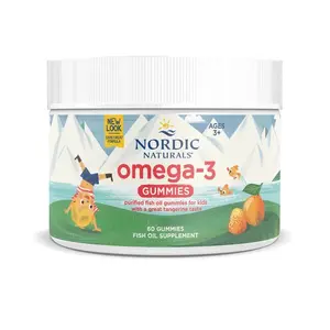 Nordic Naturals Omega 3 Gummies - Daily Omega-3s, DHA & EPA, 60 Ct  Tangerine Taste, Non-GMO, Gluten & Dairy Free, Third-Party Tested, Ideal for Daily Use