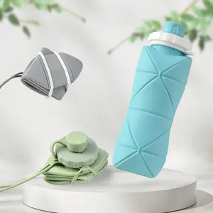 Outdoor portable water cup artifact! 600ml foldable silicone cup, easily put in your pocket Foldable water cup silicone portable 600ml outdoor travel sports compressed water bottle creative casual cup