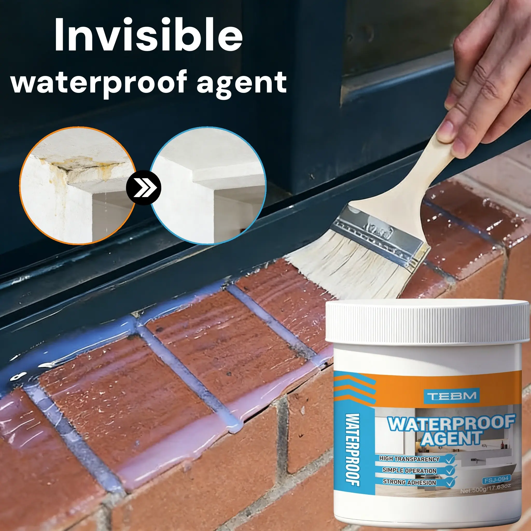 RV Transparent Waterproof Sealer, Fast-Drying Flexible Breathable Sealant, Durable Rainproof Protection, RV Roof Sealing, Modern Aesthetic, Invisible Waterproof Sealant