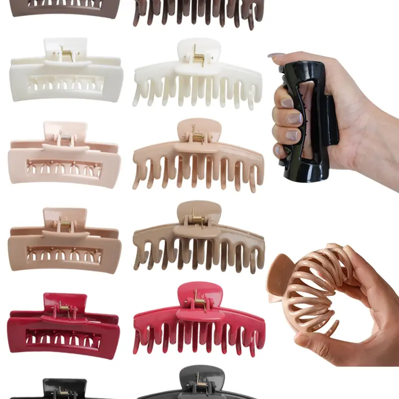 12pcs Elegant Soft Silicone Hair Clips, Fashion Hair Accessories, Square Shape, Anti-Collision, Flat Claw Clips, Suitable for Daily Casual Use, Parties, Holidays, Large Volume Hair, Hair Claws Set, Barrettes, Claw Clip Pack, Hair Style Accessory