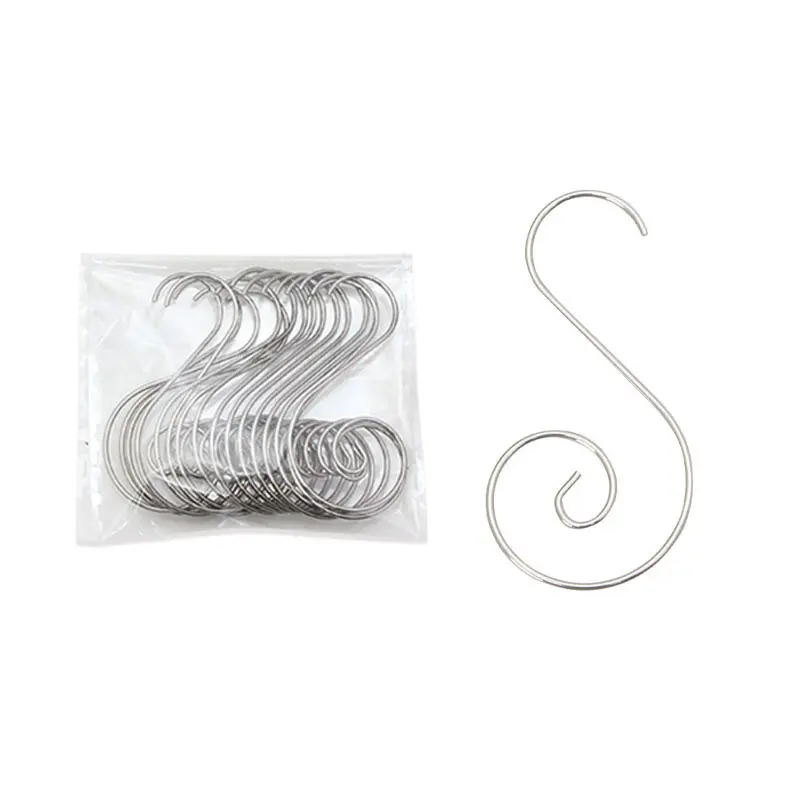 60PCS Metal S Hooks Christmas Hooks Colorful Decorative Hooks Christmas Tree Decoration Small Hooks