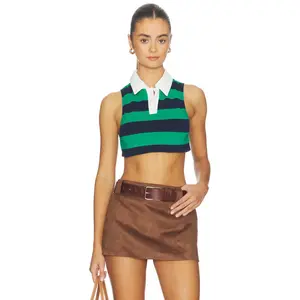 superdown Koko Crop Top in Green Stripe
