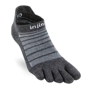 Injinji Men's Lightweight No Show Wool Socks in Slate