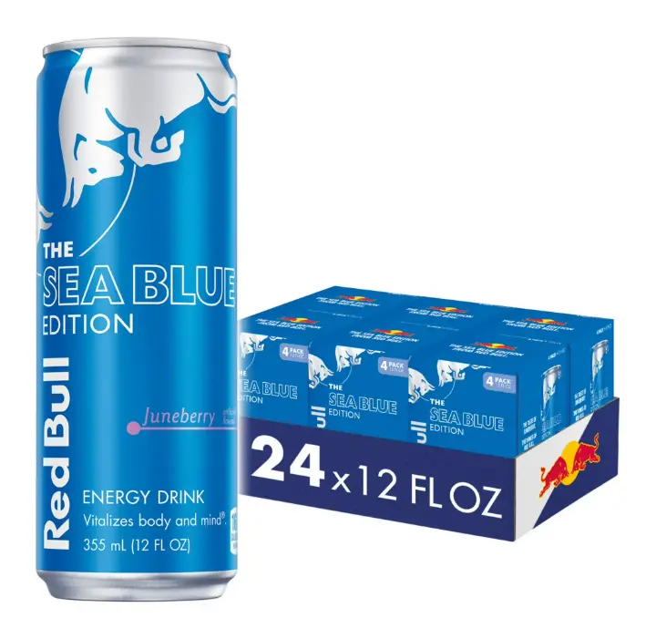 Red Bull Sea Blue Edition Energy Drink, 12 fl. oz., 6 Packs of 4 Cans