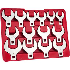 14-  Crows Foot Wrench Set, 1/2" Drive Big Crowfoot Wrench, SAE, 1-1/16" - 2" mm, CR-V Steel