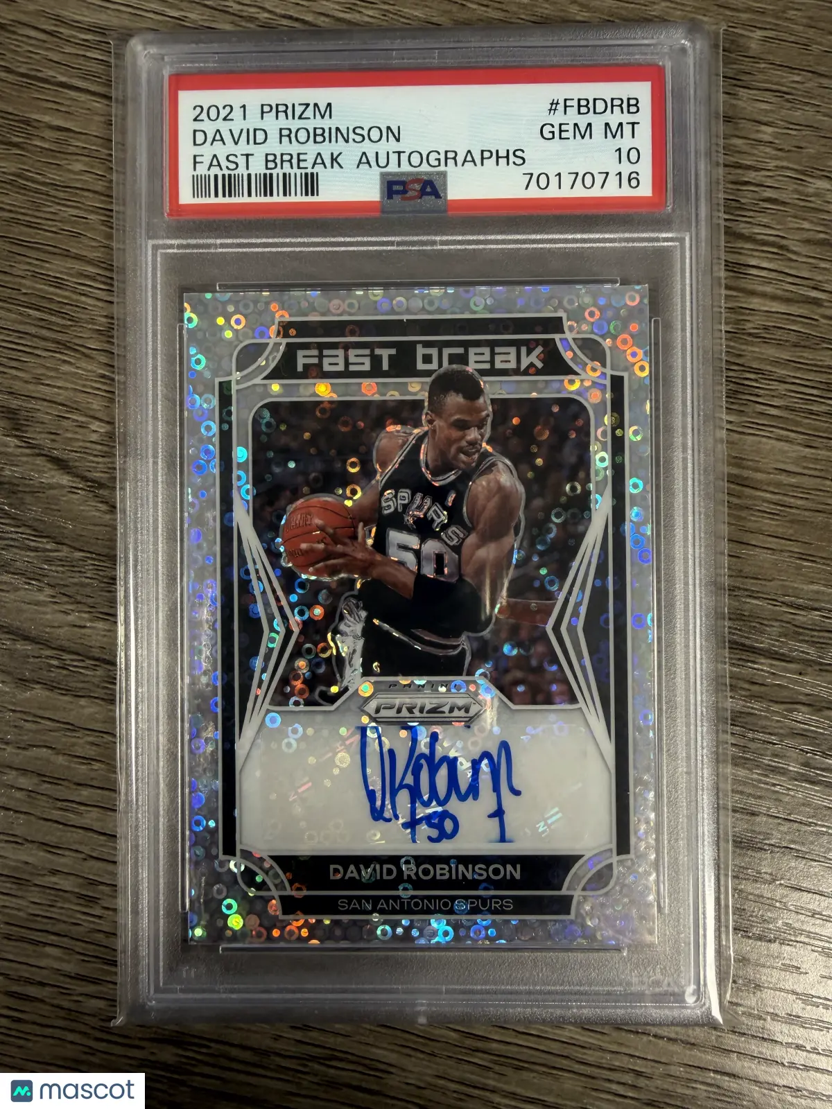 2021-22 Panini Prizm - Fast Break Autographs David Robinson #FB-46 (AU) PSA 10