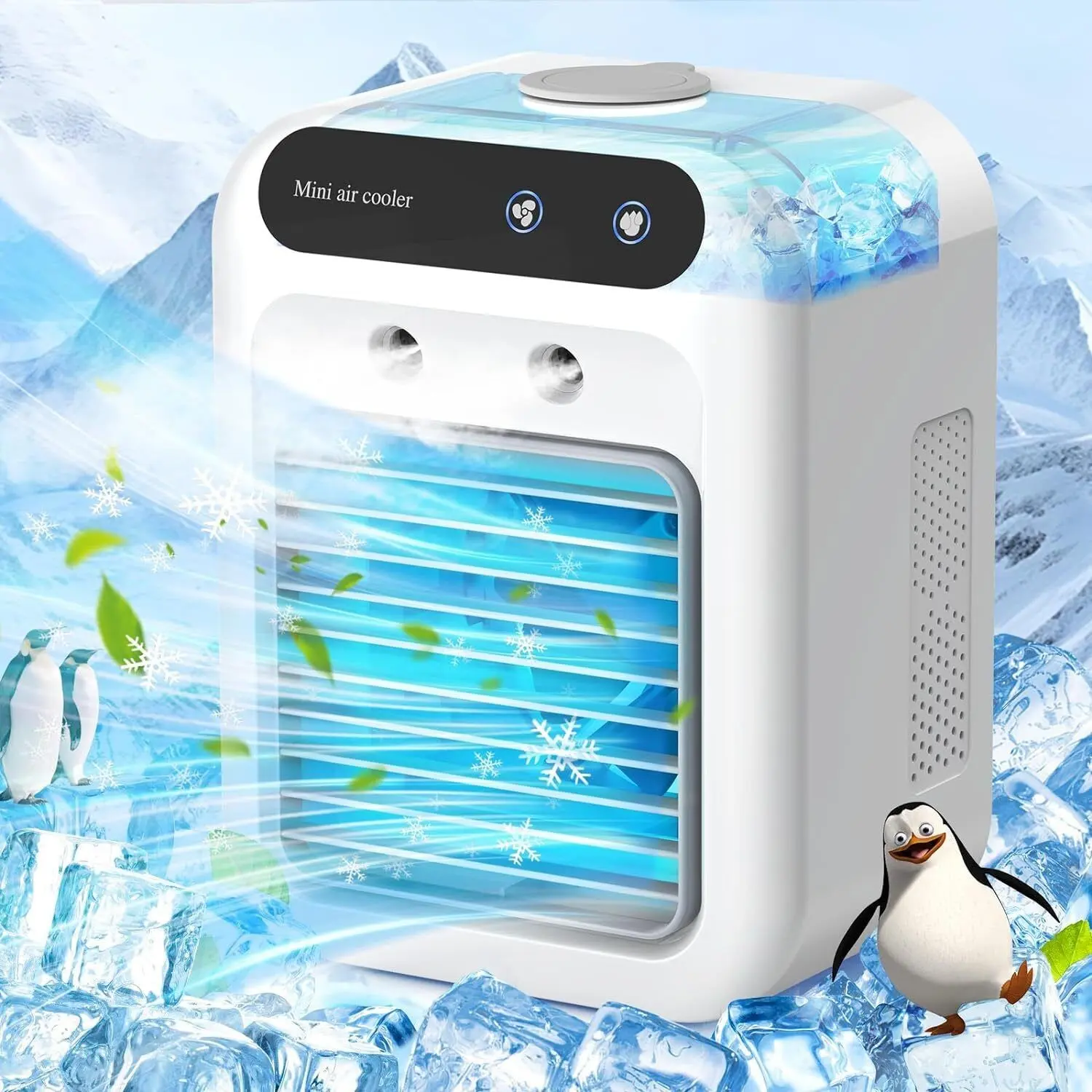 【SUMMER SALE】 Mini Air Cooler Fan Portable Air Conditioner Cooling Fan With 2 Speed Cool Mist & Speeds for Room Office Camping Car,dorm essentials,home essentials