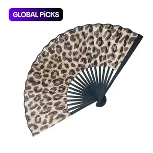 Leopard-Print Folding Fan, Lightweight Portable Handheld Fan, Fashionable Accessory for Beach, Travel & Formal Events, Cute Portable Fan, Decor #GLOBAL PICKS