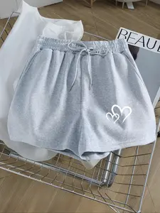 Women's Casual Loose-Fit Sporty Drawstring Shorts, Autumn Winter Fashionable Versatile Design, Comfortable Lightweight Fabric for Daily Wear