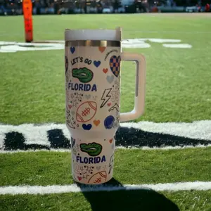 Trending UF - University of Florida Football 40oz Tumbler - straw - touchdown tumbler - 40oz Tumbler with handle. football. Also available in 20oz. - Popular Choice