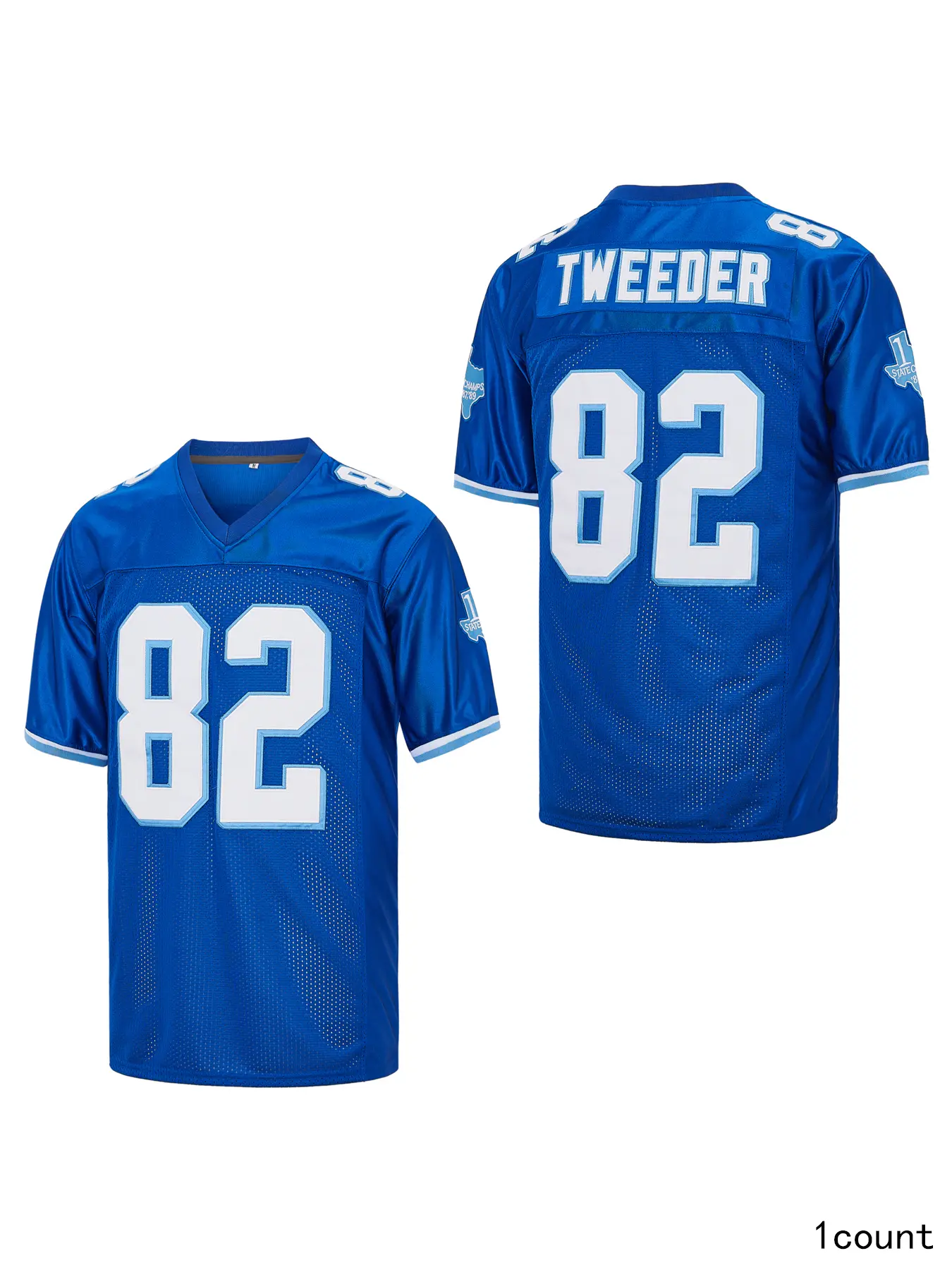 Men's Football Jersey, West Canaan Coyotes #82 Charlie Tweeder Varsity Blues Movie Replica, Embroidered V-Neck Breathable Sports Jersey, Breathable Jersey