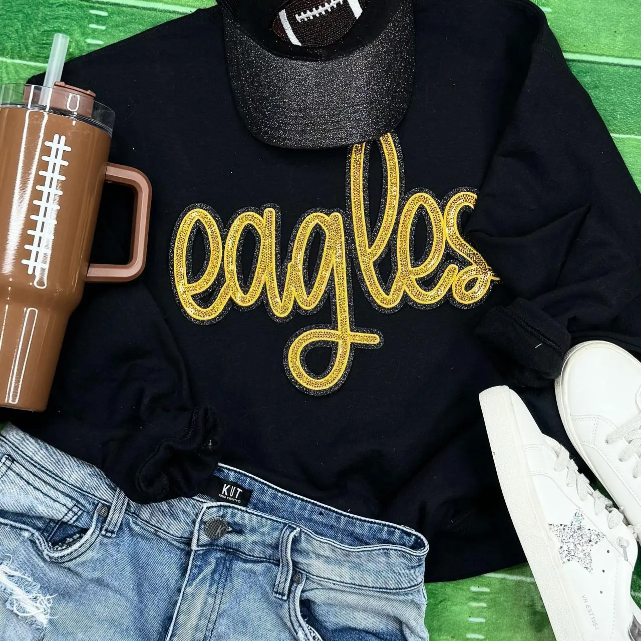 Eagles Gold Sequin Patch
