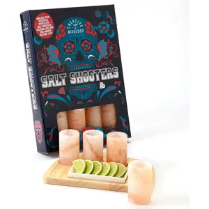 Shot Glasses - Pink Himalayan Salt  Shot Glasses - 4 Pack w/Tray - Just Pour, Shoot and Bite a Lime -  -  for your Bar