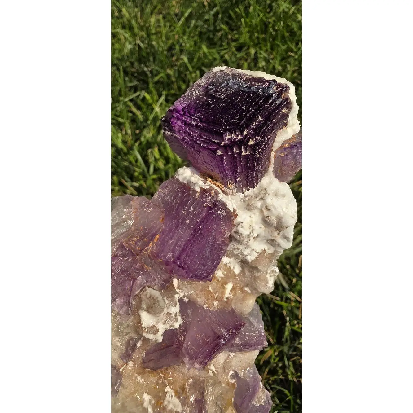 Deep Purple Crown Large Stepped Navidad Fluorite 896g 8" x 4"