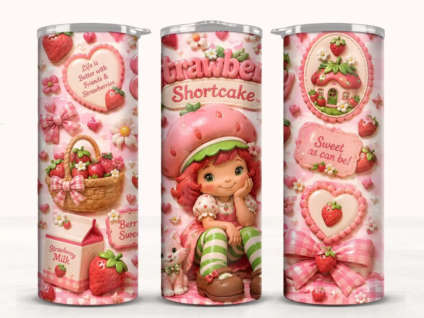 Strawberry Shortcake Tumbler 20oz -Stainless Steel - High-Quality Drinkware