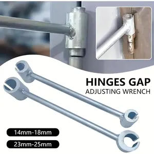 A set of door hinge adjustment tools - integral structural steel hinge bender, heavy hinge clearance adjustment wrench, flag door hinge repair tool