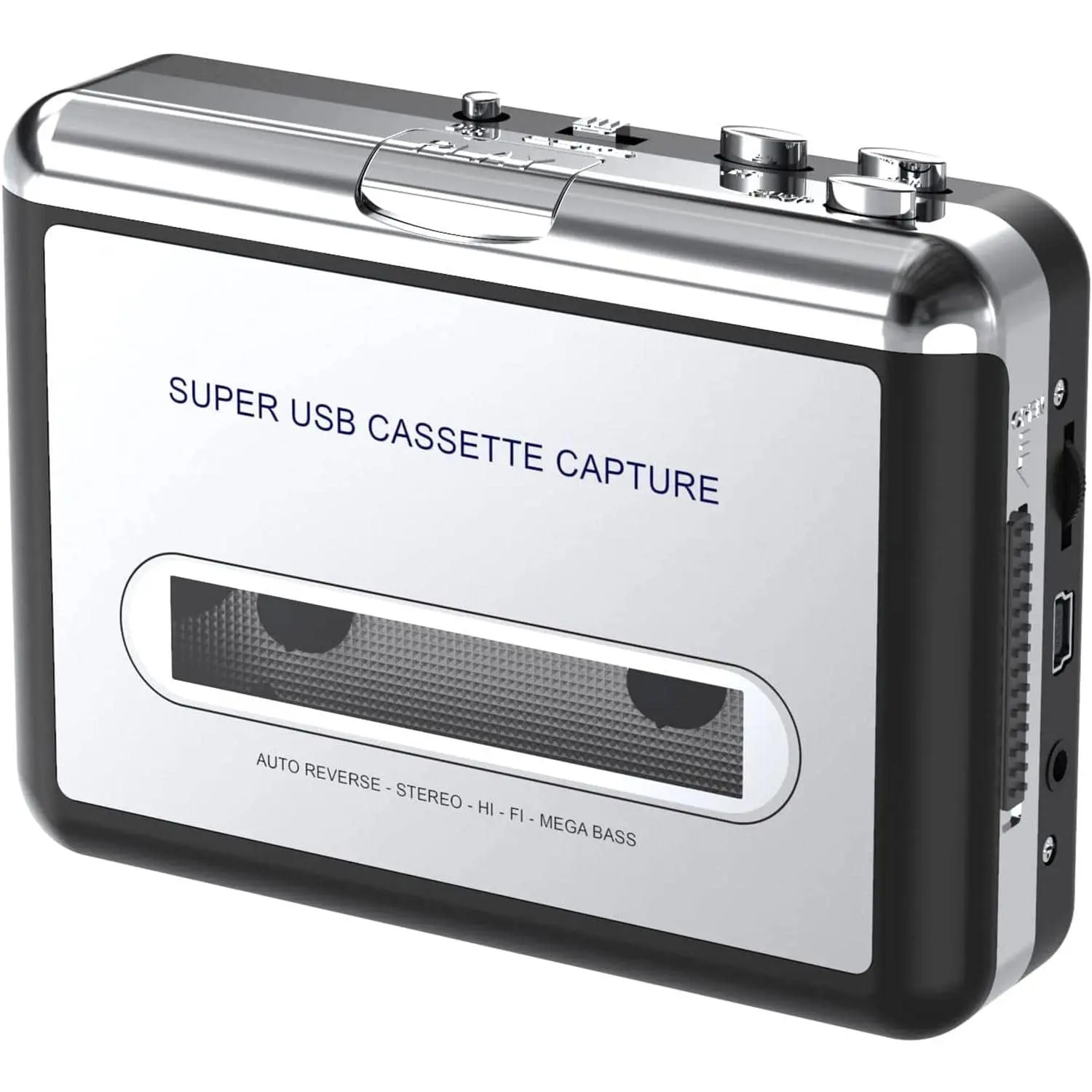 USB Cassette Player, Retro Tape to MP3/CD Converter, Portable Music Player & Gift Choice Stereo Auto Reverse high quality audio Mega Bass Megabass