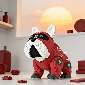 Flame Havanese 3D Animal Shape Puzzle Blocks Creative Decoration, Birthday Halloween Valentine Christmas Gift, Home Decor Party Craft DIY