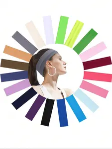 Women's Sports Hairbands, Athletic Headbands, Elastic Headbands, Workout Headband, Sweat-Wicking Elastic Hairties, Multi-Color Ponytail Holders, Suitable for Yoga Running Basketball Daily Use