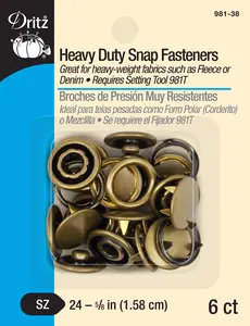 5/8" Heavy Duty Snap Fasteners, 6 pc
