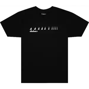Jackson Guitars Shark Fin Guitar Neck Men's T-Shirt, Black, Medium (M)