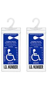 Handicap Placard Holder - Ultra Transparent Disabled Parking Permit Placard Protective Holder Cover with Large Hanger by (Set of 2)