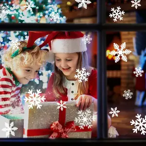 135Pcs Christmas Window Clings Snowflakes Window Decals Static Window Stickers for Christmas Decorations Window Décor Ornaments Xmas Party Supplies Thanksgiving Party Décor (5-Sheet)