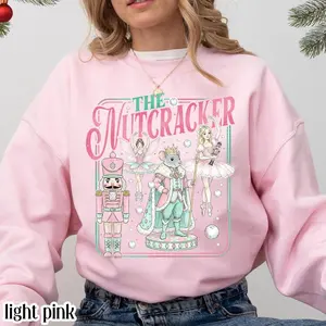 [Sale off up to 50%] Nutcracker Sweatshirt, The Nutcracker Christmas Shirt, Pink Nutcracker Ballet Shirt, Sugar Plum Fairy Tee, Christmas Nutcracker Shirt, streetwear graphic tee