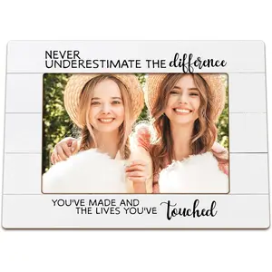 Picture Frames, Farewell Gifts for Coworkers Teacher Leader, Never Underestimate The Difference You Made Wooden Photo Frames, Thank You Gifts for Women Photo Frame for Desk Table 4X6 Photos