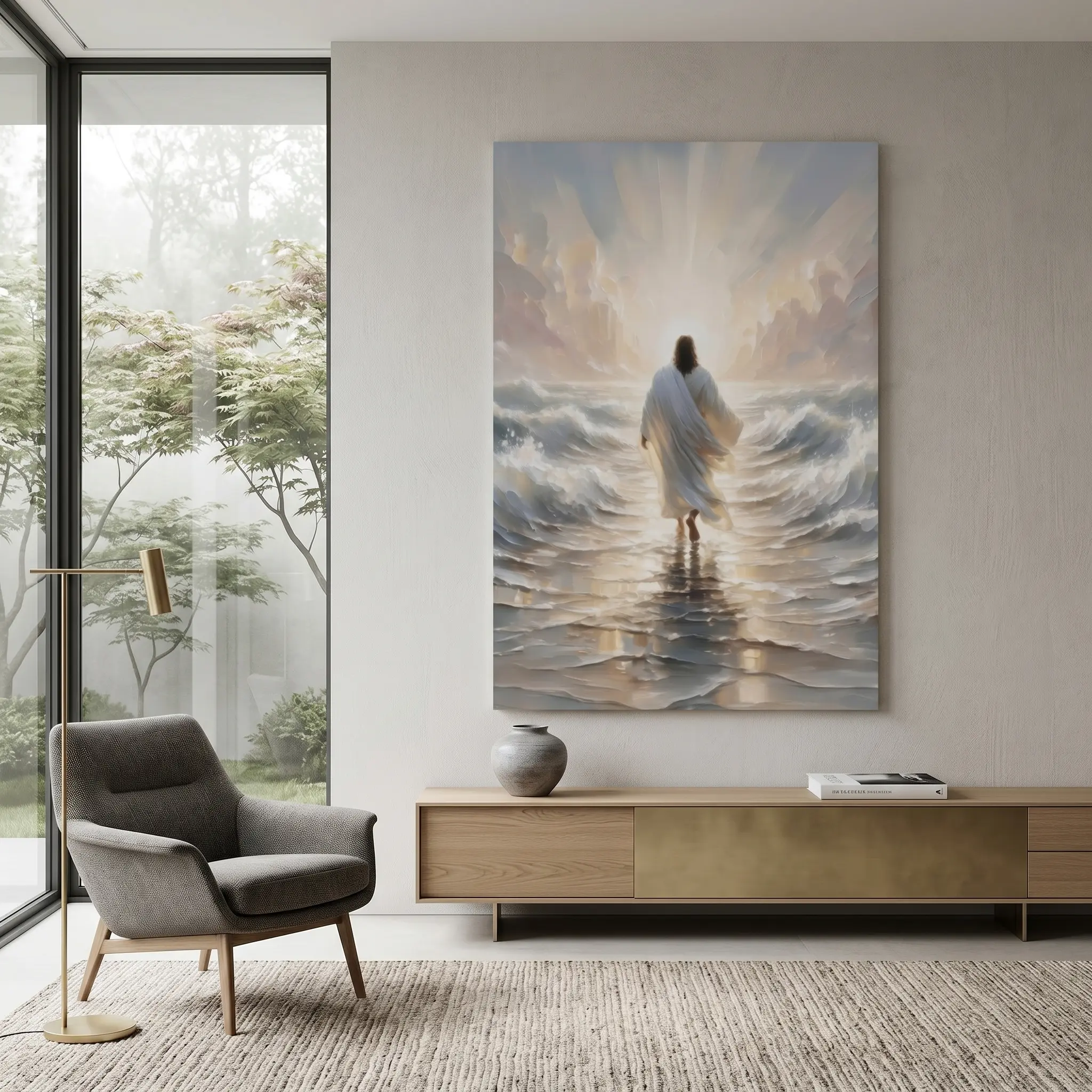 Jesus Canvas Wall Art – Christian Home Decor, Faith Inspirational Wall Painting, Religious Gift for Living Room Bedroom