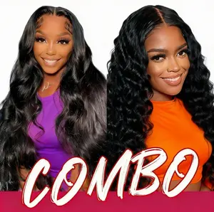 NEW[Combo sale] "buy 1 get 2 wig" 13x4 Lace Front Wigs Human Hair Transparent Lace Frontal Human Hair Wigs 180% Density for Woman Cute Pink Flower Hair Clip - Sweet Hair Accessory