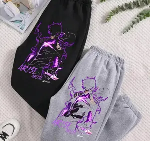 Solo Leveling Shadow Monarch Sweatpants, Anime-Inspired Graphic Sweatpants, Trendy Top Sweatpants, Cotton Graphic Casual Sweatpants, Menswear, Womenswear