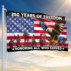 250 Years of Freedom Flag, American Eagle Veterans Flag, American History Patriotic