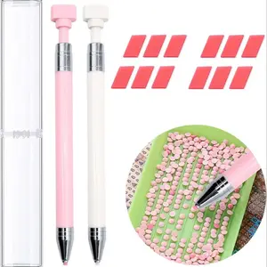 Diamond Painting Drill pen with Wax, Reusable Wax Pen, Rotating Glue Dot Drill Pen, Nail Art Rhinestones, Diamond Art Accessories, Diamond Art Tools