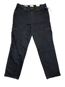 Jeans Straight By Universal Thread In Black Denim, Size:16