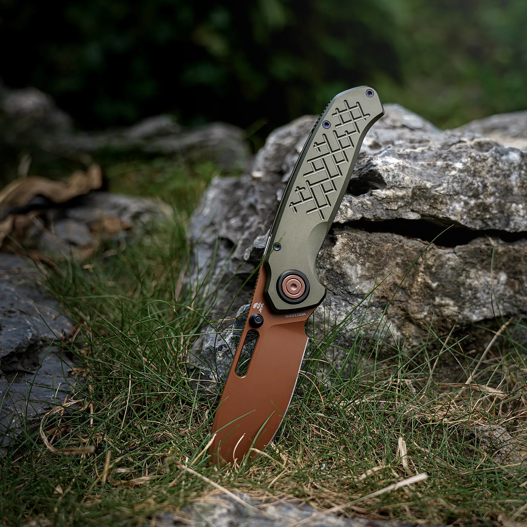 Vosteed Zander EDC Folding Knife- Blade District Live Exclusive- Vanchor Lock (3.40" S35VN Blade & Aluminum Handle)