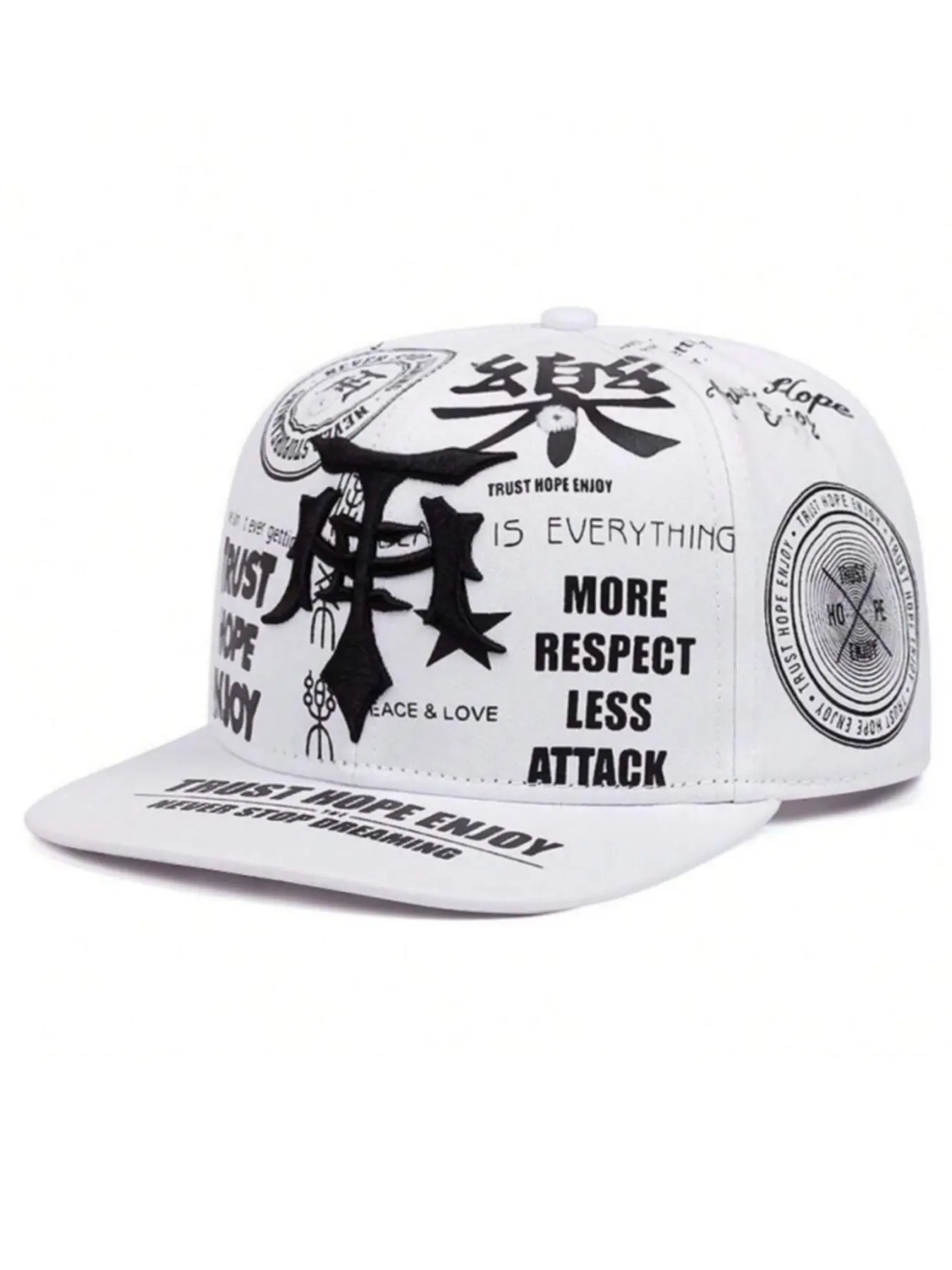 Gothic Letter Print Flat Brim Hat, Graphic Hats, Limited Edition Streetwear Hip-Hop Style, Party Ready, Unisex Adjustable Fit Baseball Cap for All Seasons