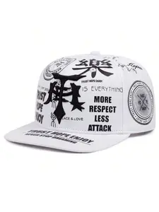 Gothic Letter Print Flat Brim Hat, Limited Edition Streetwear Hip-Hop Style, Party Ready, Unisex Adjustable Fit Baseball Cap for All Seasons