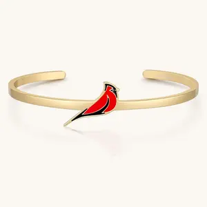 Cardinal Cuff - Always In My Heart - Unique Statement Bangle Jewelry with Cardinal Design