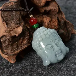 Natural Stone Tiger'S Eye Stone Buddha Head Pendant Beads Necklace Hand-Woven Tiger'S Eye Stone Sakyamuni Pendant