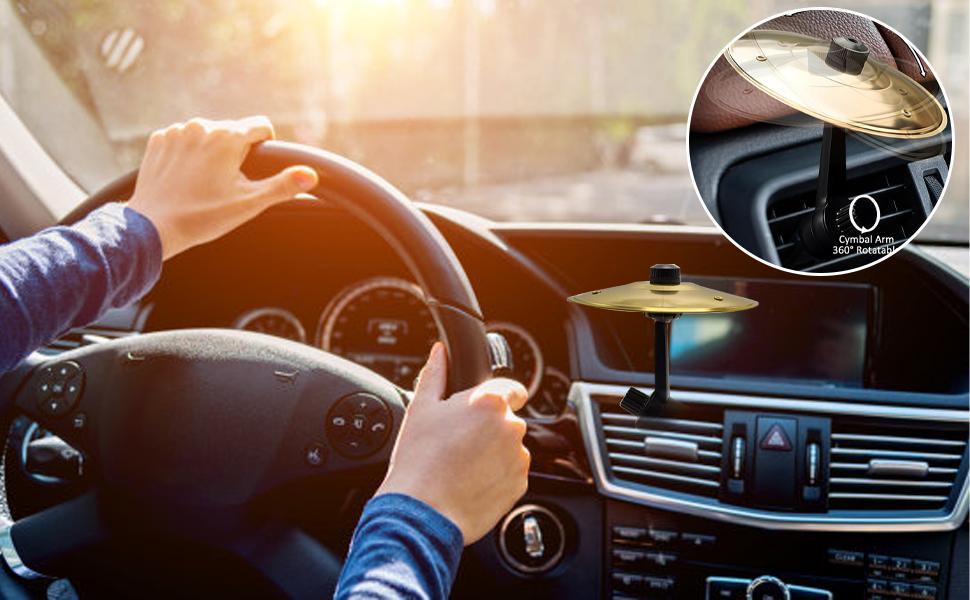 DIBMS Car Crash Cymbal Air Vent - 2026 Upgrade Mini Car Symbol Drum for Dash, Dashboard Cymbal for Car, Fun for Every Drive, Fits Most Vehicles, Beats Boredom, Turn Traffic into a Jam Session