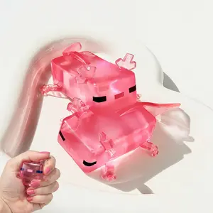 2pc Clear Axolotl Squishy (Pink)