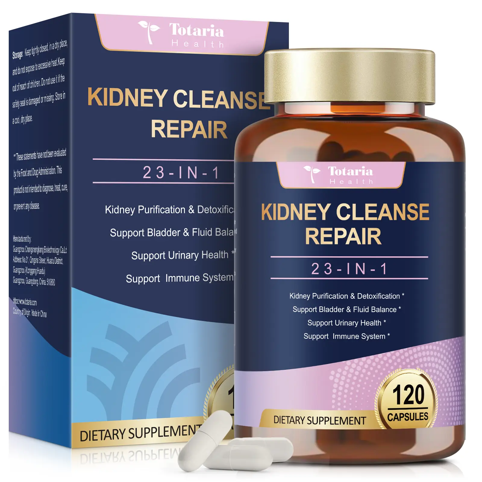 Totaria 23 IN 1 Kidney Cleanse Detox & Repair Supplement - Extra Strength with Chanca Piedra, Cranberry Supports Liver & Kidney Function Stone Breaker