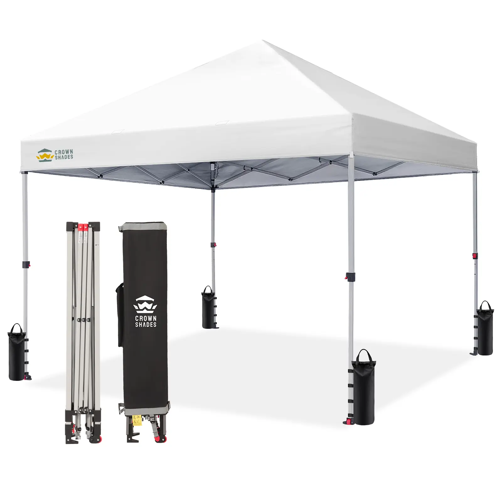 CROWN SHADES 8x8 Pop Up Canopy - Beach Tent with CenterLok One Push Setup - Easy Outdoor Sun Shade for Events, Parties, Camping - Gazebo with STO-N-Go Cover Bag, Silver Coated Top CROWN SHADES 8x8 Pop Up Canopy - Beach Tent with CenterLok One Push Setup - Easy Outdoor Sun Shade for Events, Parties, Camping - Gazebo with STO-N-Go Cover Bag, Silver Coated Top