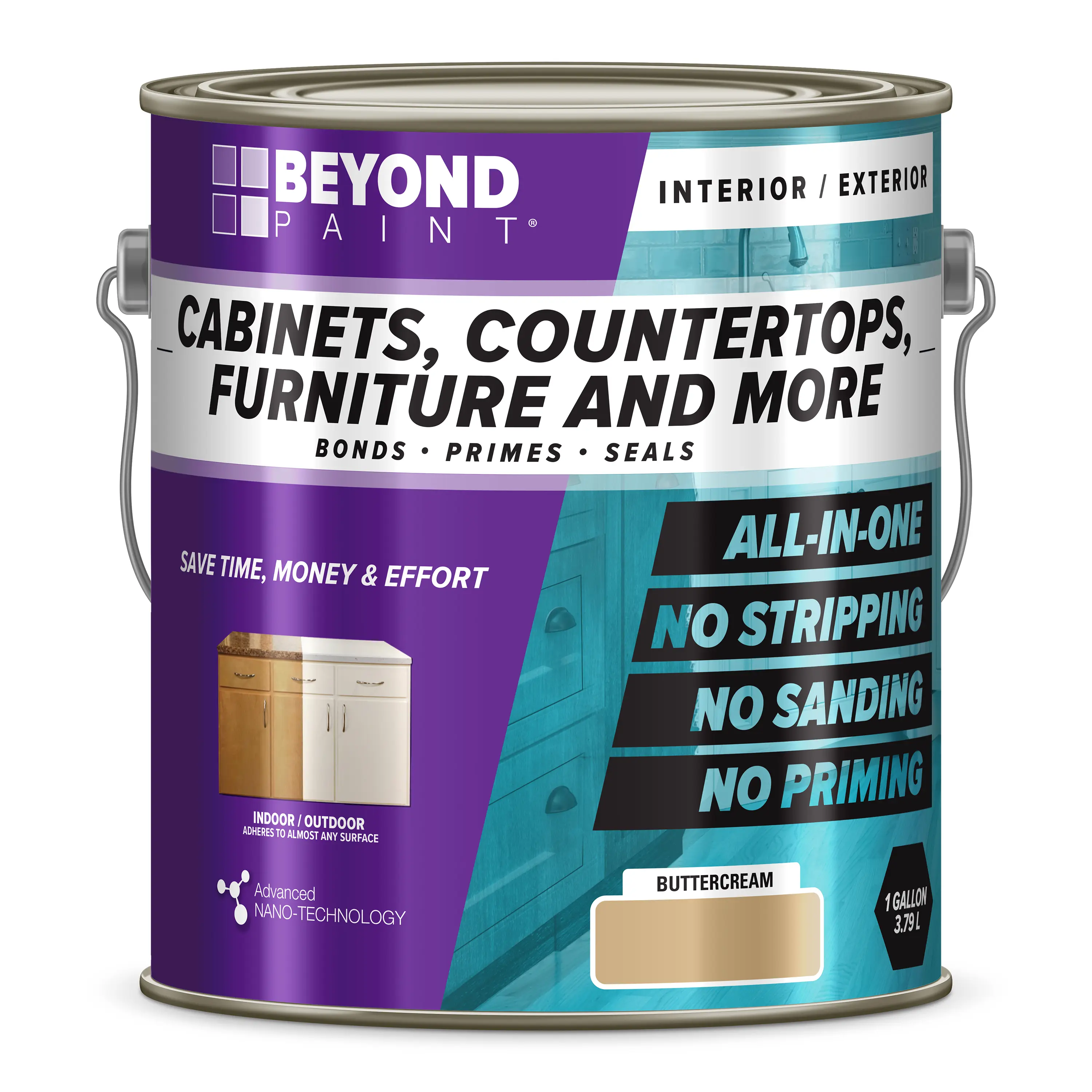 Beyond Paint All-In-One Buttercream Refinishing Paint for Cabinets, Countertops, Furniture, and more