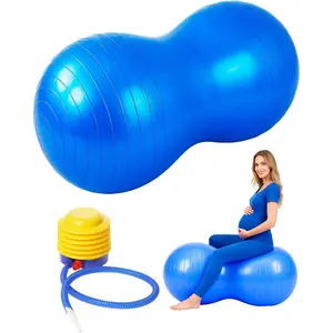 Premium Peanut Ball - 100x50cm Anti-Burst Exercise Ball for Physical Therapy, Pregnancy Labor & Home Fitness Sensory |   Non-Slip Design |   Quick-Inflate Pump Included2026